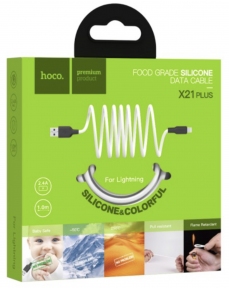 Кабель USB Hoco X21 Plus Micro Silicone 2.4A 1m білий