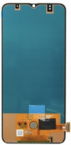 Дисплей Samsung A705 з сенсорним склом, без рамки,OLED,чорний широкий ободок скла