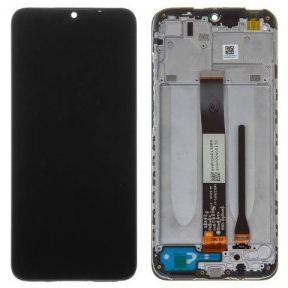 Дисплей Xiaomi Redmi 9A з сенсорним склом,з рамкою,чорний, Сервісний оригінал