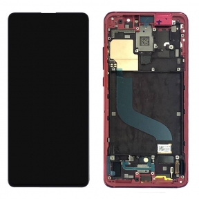 Дисплей Xiaomi Mi9T/Mi9T Pro з сенсорним склом,з рамкою,червоний, Сервісний оригінал