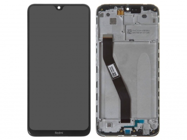 Дисплей Xiaomi Redmi 8A/Redmi 8 з сенсорним склом,з рамкою,чорний, Сервісний оригінал