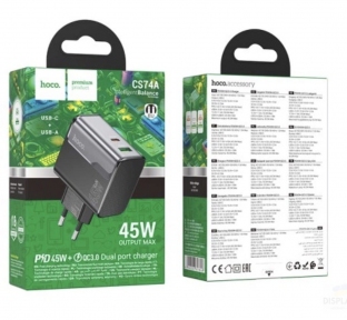 Мережевий зарядний пристрій Hoco CS74A PD45W+QC3.0