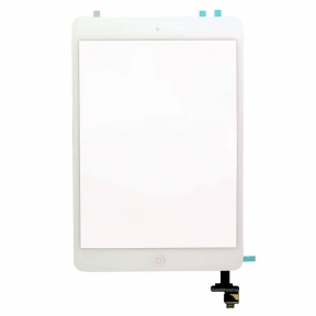 Сенсорне скло (Тачскрін)  iPad mini з шлейфом, білий, Оригінал Китай