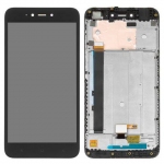 Дисплей Xiaomi Redmi Note 5A з сенсорним склом,з рамкою,чорний, Сервісний оригінал