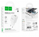 Мережевий зарядний пристрій Hoco C147A 20W білий +Type-C to iPhone